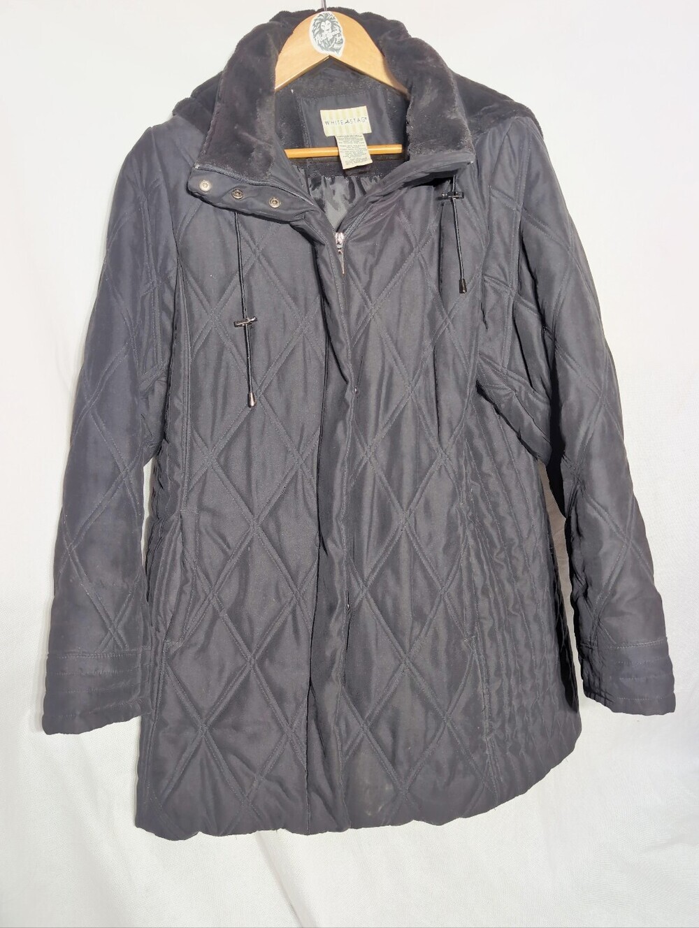 White Stag Black Diamond Quilted Hooded Winter Coat Jacket Women's Size XL 16/18